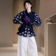 Printed shirt with no vines and no branches, long-sleeved tops, cardigan, pure cotton loose slim and literary shirt in spring