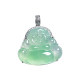 Natural jade a-grade ice species Laokeng sunny green 18K gold Maitreya Buddha jade pendant Burmese female model Buddha pendant