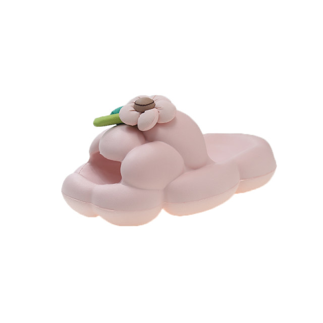 Thick-soled high-rise slippers for women in summer can wear sweet flowers and non-slip indoor home beach slippers