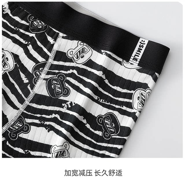 Men's underwear men's cotton antibacterial breathable cartoon printed men's boxers loose mid-waist sports men's boxers