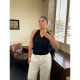 Brother Nan's slightly fat design black shirt for women with large size stretch slim fit fat mm vest suspender vest top
