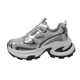 Popular versatile thick-soled dad shoes for women with small height increase 2025 super hot new autumn silver sports casual shoes