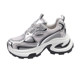 Popular Sponge Cake Thick Sole Daddy Shoes for Women Smaller Trends 2025 Super Hot New Autumn Silver Sports Casual Shoes