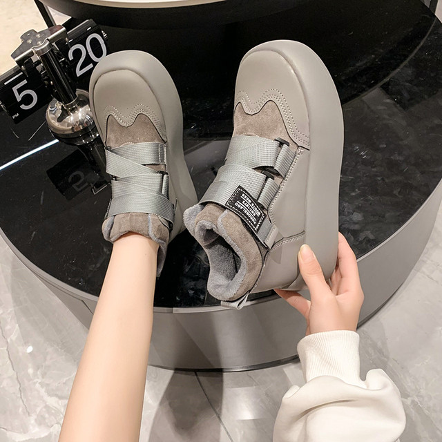 Women's thick-soled shoes, popular 2025 new women's plus velvet women's shoes, sports and leisure dad Forrest shoes, trendy sneakers