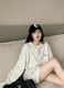 Niche design high-end semi-zipper lazy style sweater for women in autumn and winter loose retro soft Korean knitted top