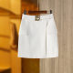 Spot 2025 spring and summer new Shenzhen high-quality fashion capable solid color belt fashionable and versatile A-line skirt