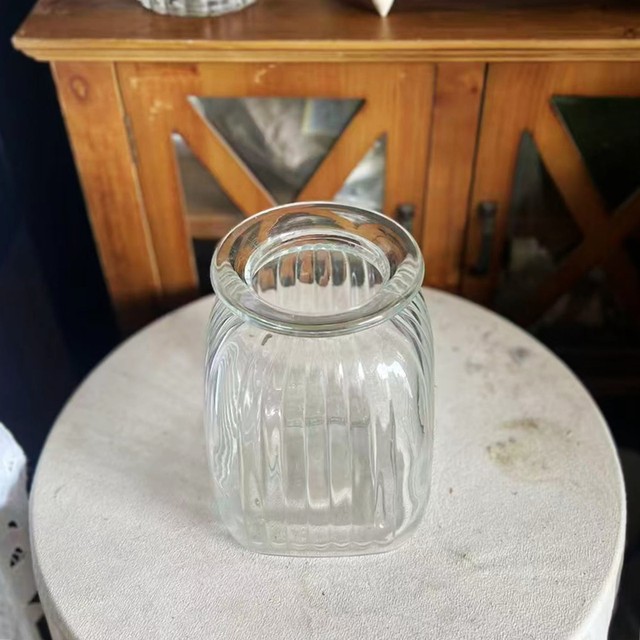 Original foreign trade order Japanese simple pumpkin pattern round mouth square glass bottle vase special decorative glass vase