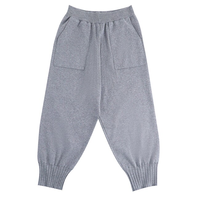 Large size loose harem pants women's tying pants wool thickened grandma pants knitted carrot pants fat mm200Jin [Jin equals 0.5 kg] Autumn and winter