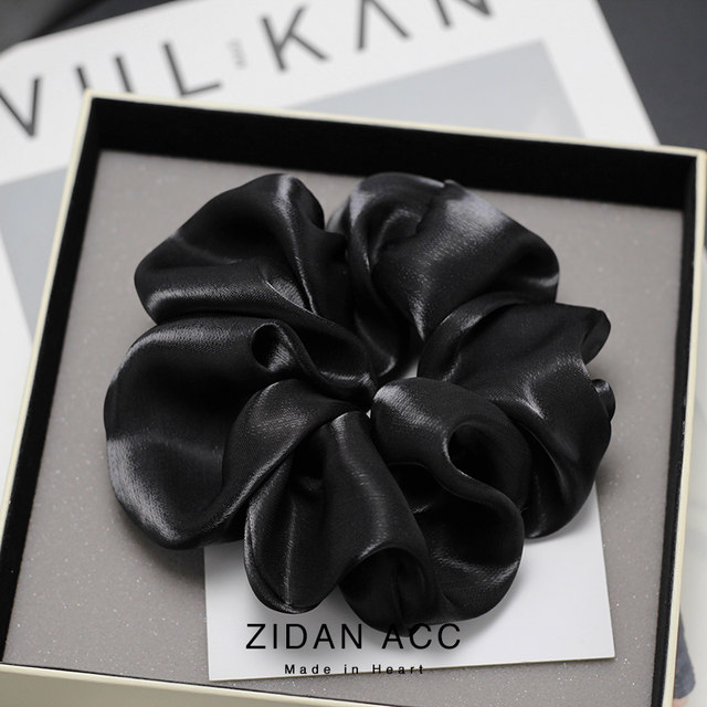 Women's high-end hair circles, buns, hair ornament, pearl gauze, satin, pig, large intestine, tie hair rope, small hair rope