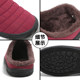 Old people cotton slippers Female winter elderly elderly indoor anti -skid half slippers, velvet warm without heel waterproof cotton shoes
