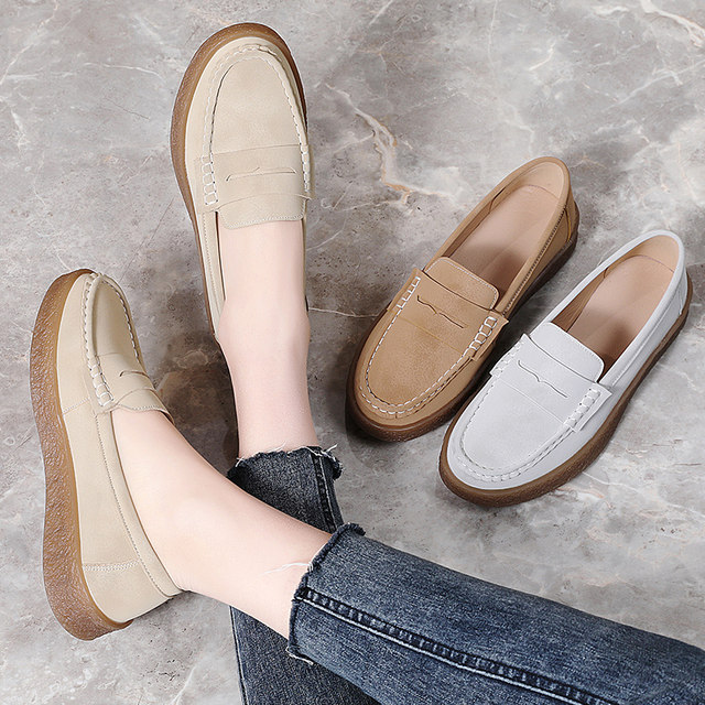 Loafers Women's 2025 Autumn New Large Size Women's Shoes One-Piece Soft Soled Comfortable Peas Shoes Not Tiring Feet Mom's Shoes