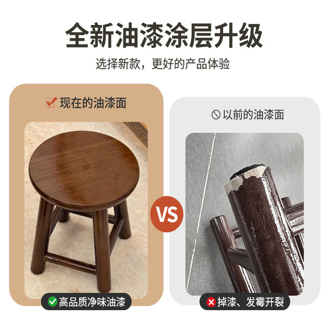 Solid wood stool Household living room Modern simplicity old bench coffee table round stool square stool dwarf wood stool
