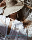 Cotton refreshing white dress stand collar hollow deep V flared sleeve shirt beach vacation bikini over shirt
