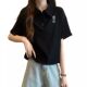 Lapel polo shirt short-sleeved T-shirt for women summer Korean style loose large size women's clothing slimming fat mm versatile student tops