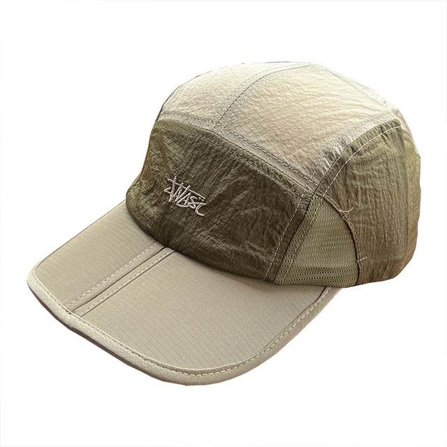 Quick-drying foldable storage portable baseball cap for women color-blocking outdoor drawstring waterproof sun protection baseball cap for men