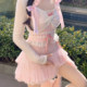Limo Bobon21 Sweet Cream Cheese Pure Desire Girl Ballet Style Twist Knitted Lace Strap T2219