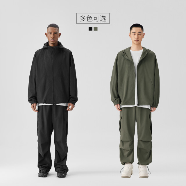 Bodydream Outdoor Speed ​​Nylon Short Light Light Coat hooded jacket men/paratrooper pants casual pants set
