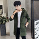 Men's coat spring and autumn new Korean style slim trend handsome mid-length windbreaker men's thin casual jacket