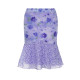 SWEETOWN Purple Flowers #Gentle Sweet Floral Spliced ​​Mid-Long Skirt French Pastoral Vacation Slim Skirt
