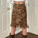 SWEETOWN Outlier#Ancient Early Leopard Printing Skin Skin Skirt Millennium Hot Girl Niche Middle Long Skirt Female