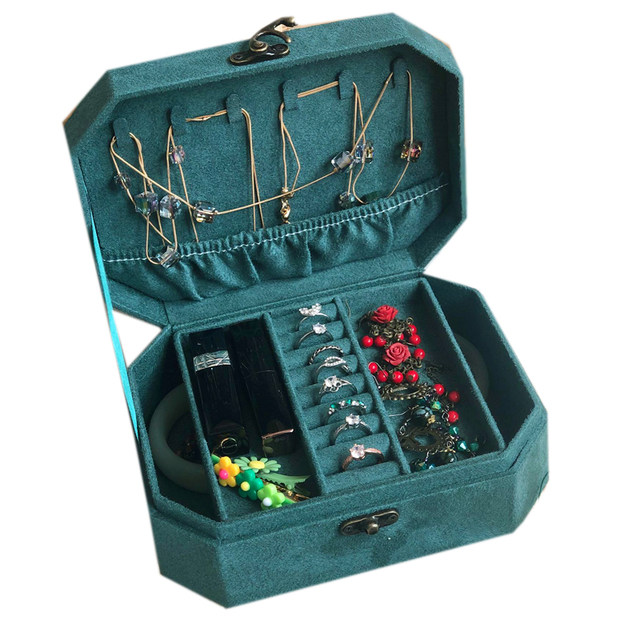 Retro jewelry box, Chinese style hand jewelry box, bracelet storage box, mirror storage, exquisite female gift gold jewelry box