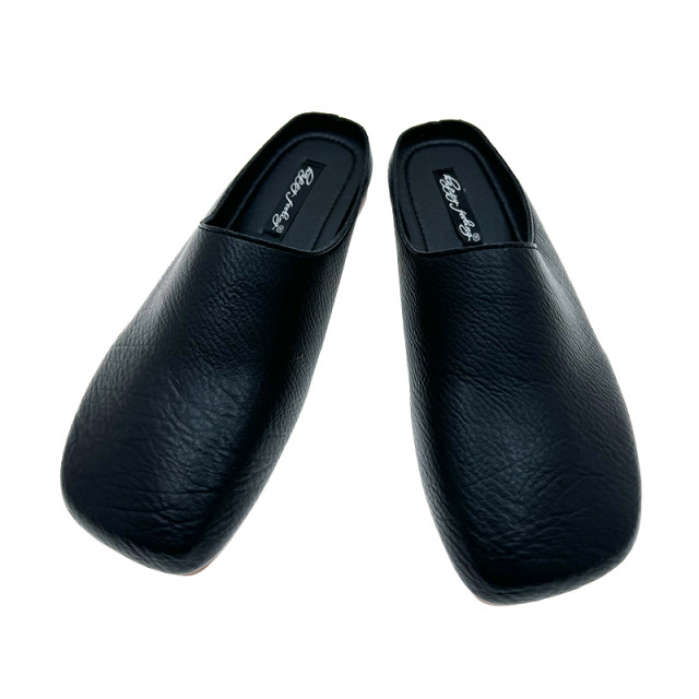 Dongdaemun, South Korea, large size sandals for women, half-support single shoes, flat soft leather shoes, lazy toe-toe Mule half-slippers