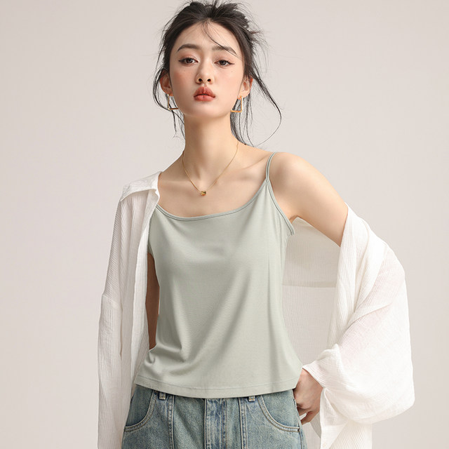100 Modal small suspender vest for women in summer thin inner wear anti-exposure beautiful back slimming base shirt