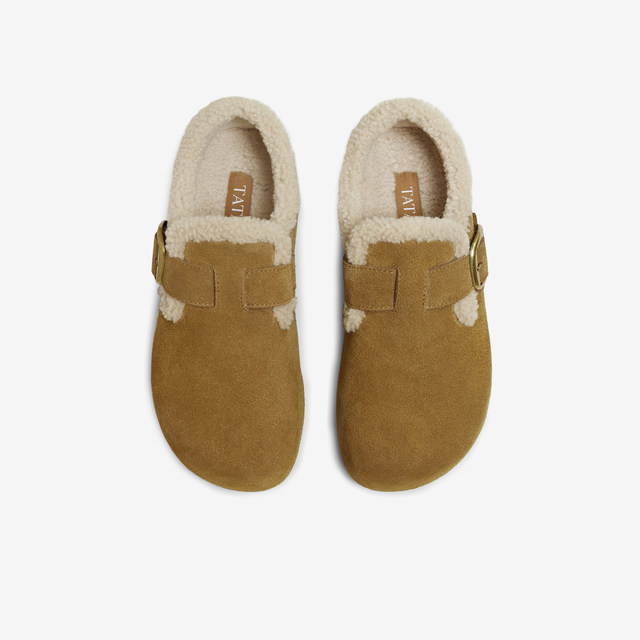 TATA plus velvet Birkenstock shoes 2025 winter new furry women's shoes snow boots warm cotton shoes 4XN03DM5