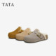 
TATA Women's Shoes 2025 New Velvet Birkenstocks Thick-Soled Casual Shoes Outerwear Cotton Slippers 4UL02DH5