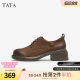 Tata British thick heel Oxford shoes women's retro single shoes small leather shoes 2024 autumn new style WU201CM4