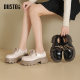 Dadong Loafer Women's Shoes 2025 Autumn New Fashion, Casual Simple Thick Heel High Heel Lace Round Head Q0146