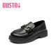 Dadong single shoes women's shoes spring new casual round toe boots horseshoe buckle thick heel small leather shoes lazy shoes 2715