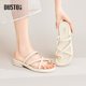 Dadong toe slippers women's shoes 2025 summer new fashion casual thick heel mid-heel round toe cover X1279