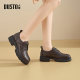
Dadong Loafer Women's Shoes 2025 Autumn New Thick Heel Medium Heel Lace Round Head Light Plate Simple Q0151