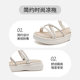 
Dadong Beach Slippers Women's Shoes 2025 Summer New Flat Sole Medium Heel Cover Elegant Iron Diamonds X0250