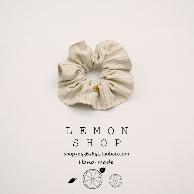 
Korean striped large intestine hair ring ins wind ball hair rope head rope low ponytail hair rubber band hair accessories for women