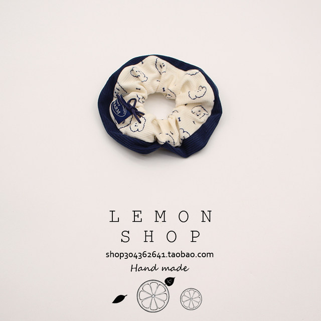 New cartoon puppy cute large intestine hairband sweet bun tying hair rubber band high-end headdress