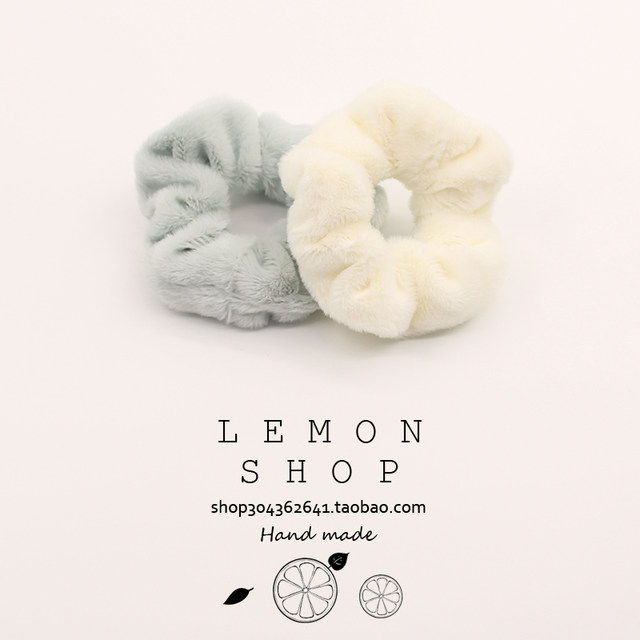 Gentle hair ring plush hair rope autumn and winter new style head rope for women tied hair rubber bands simple leather cover for 2025