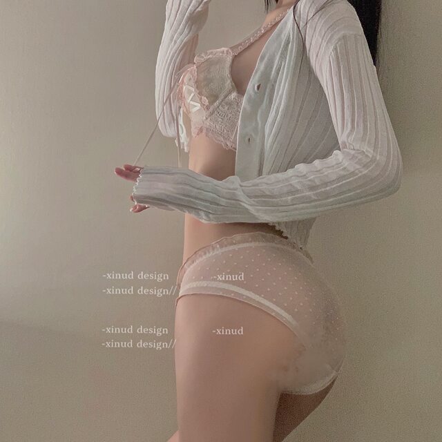 Japanese girl sexy underwear women's thin small breasts push-up without rims pure desire cute sweet lace bra set