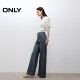 ONLY2025 summer new comfortable Tennis fabric loose slim high waist bell-bottom trousers jeans women