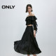 ONLY2025 summer new Laiser skin-friendly lining slim splicing umbrella high waist white skirt for women

