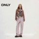 ONLY summer pure cotton casual versatile drawstring high waist straight-leg casual pants 12431D004