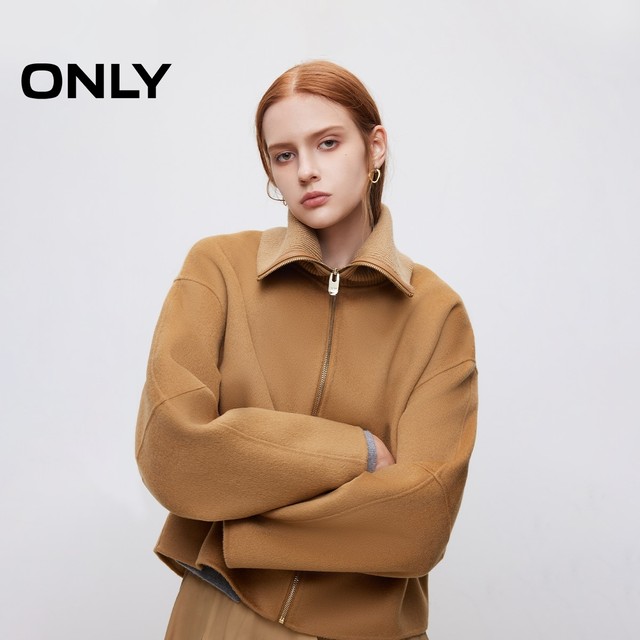ONLY summer double-sided wool pure wool lapel short wool coat for women 12434T003