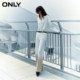 ONLY summer fashion breasted color block high waist loose bell-bottom jeans women 124132078
