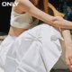 ONLY summer elastic waist irregular decoration high waist A-line umbrella skirt mid-length skirt for women