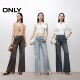 ONLY2025 summer new comfortable Tennis fabric loose slim high waist bell-bottom trousers jeans women
