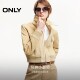 ONLY winter trendy design touch pocket lapel front shoulder leather jacket for women 124410004