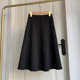Women's 2025 Spring and Autumn Suit Skirt Mid-length One-Step Skirt Umbrella Skirt Simple Commuter Black Professional Suit Skirt
