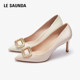 Lairsdan new fashionable and elegant pointed-toed drill button high heel single shoes wedding shoes women 4T74009