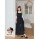 
Zhang's spring popular style large-size women's slightly fat mm slim dress Korean chic suspender small black skirt